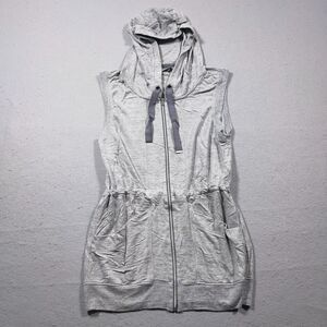 Athleta Gray Sleeveless Hoodie Sweatshirt